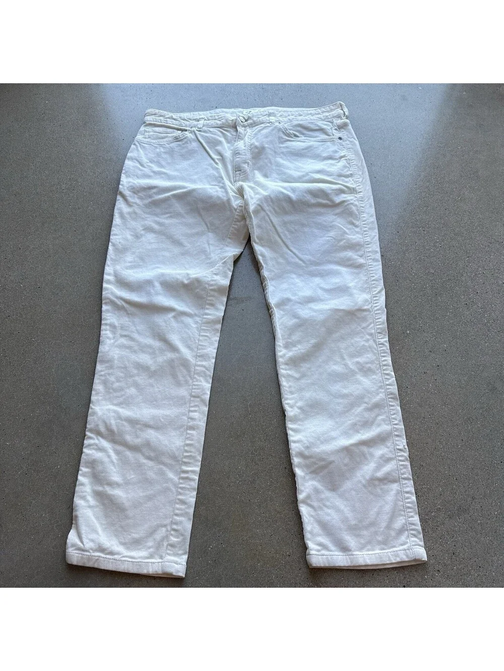 Peter Millar Men’s 36 Superior Soft Corduroy Pants Straight Crown Cream MF24B29